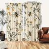 2 Pcs Bee flower print curtains,suitable for bedroom,living room kitchen decoration,home decoration,window decoration