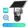 LS VISION Dual Screen WIFI Or 4G SIM Solar Camera 10X Zoom Outdoor Cameras With Light Alarm Auto Tracking PTZ CCTV Cameras IP66