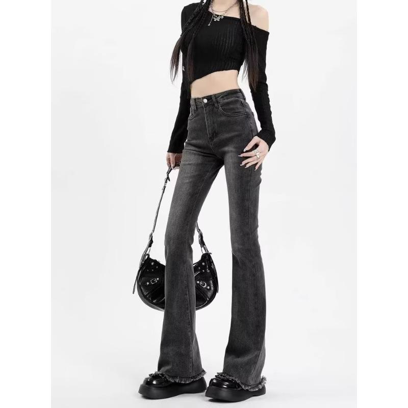 Women's High-Waisted Slimming Elastic Bell-Bottom Jeans for Autumn