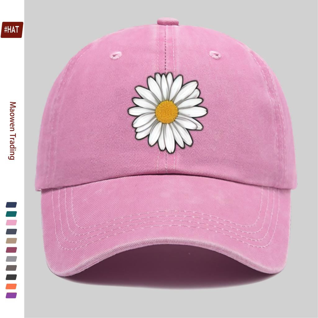 Pc Pcs Unisex Small Daisy Print Trucker Hat with Adjustable Buckle Strap Visor Lightweight Suitable for Dating Outdoor B