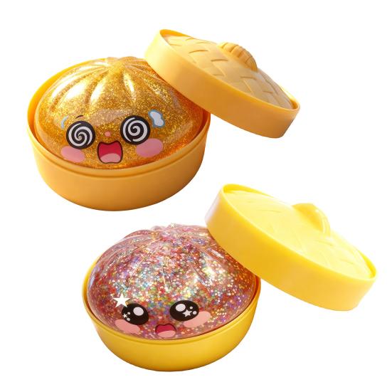 Jouet à presser Pain Vapeur Réaliste Doux à Remontée Lente Jouet Fidget pour Soulager le Stress Portable Mignon Décor de Bureau pour la Maison le Bureau Cadeaux de Fête