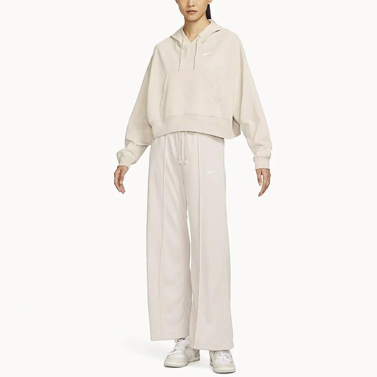 Nike Sportswear Solid Color Loose Knit Hoodie Women Hoodies Light-Red Wood-Brown DM6418-104