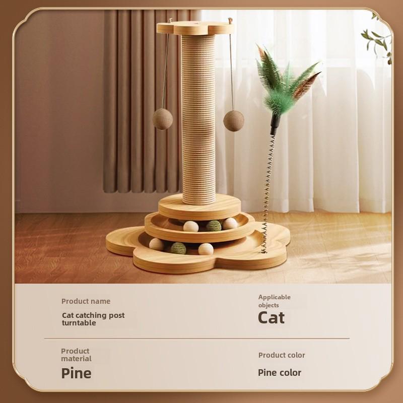 Hemp Rope Cat Climbing Frame: No-Crumb Scratching Board & Self-Entertaining Toy with Claw Column.