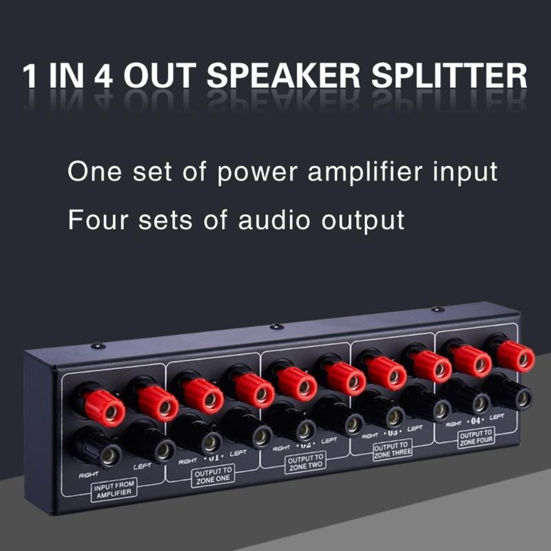 1 In 4 Out Amplifier And  Source Signal Distribution Panel Single  Input 300W Per Channel Losslessly