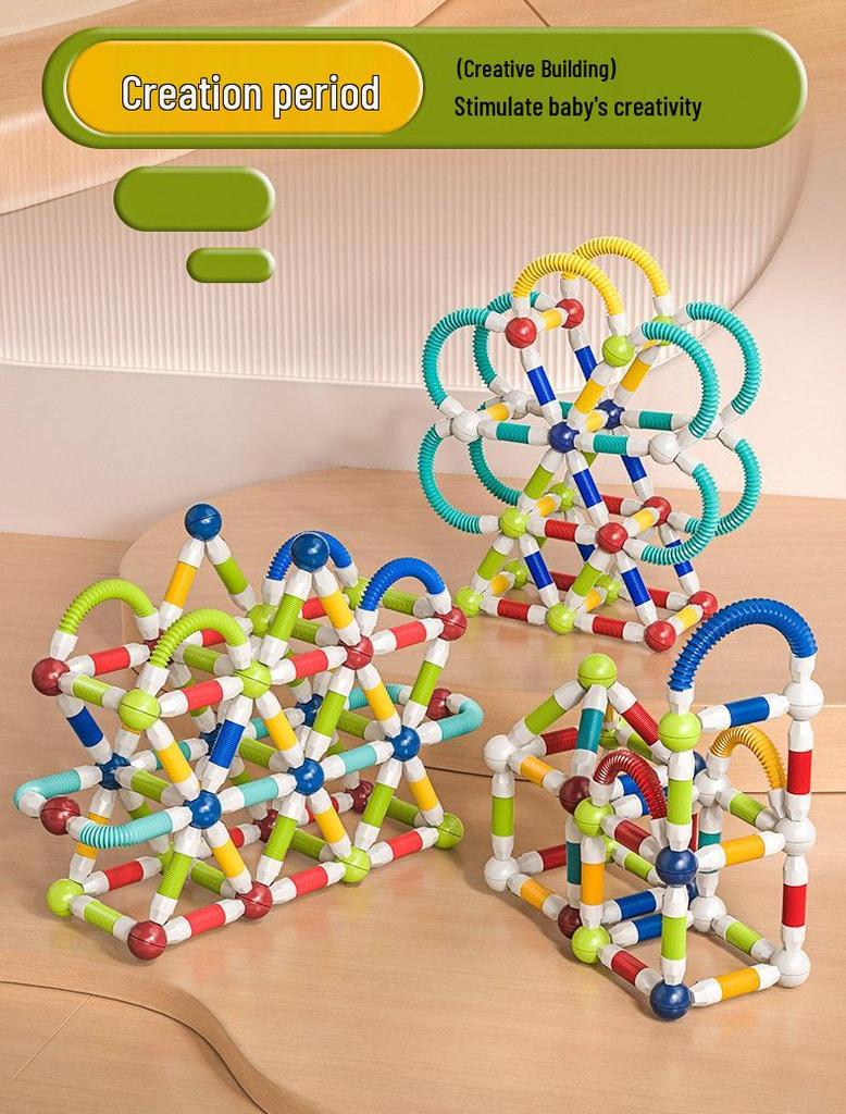 Cross-border Telescopic Twist Magnetic Building Blocks for Kids - Educational, Large Particle Assembly
