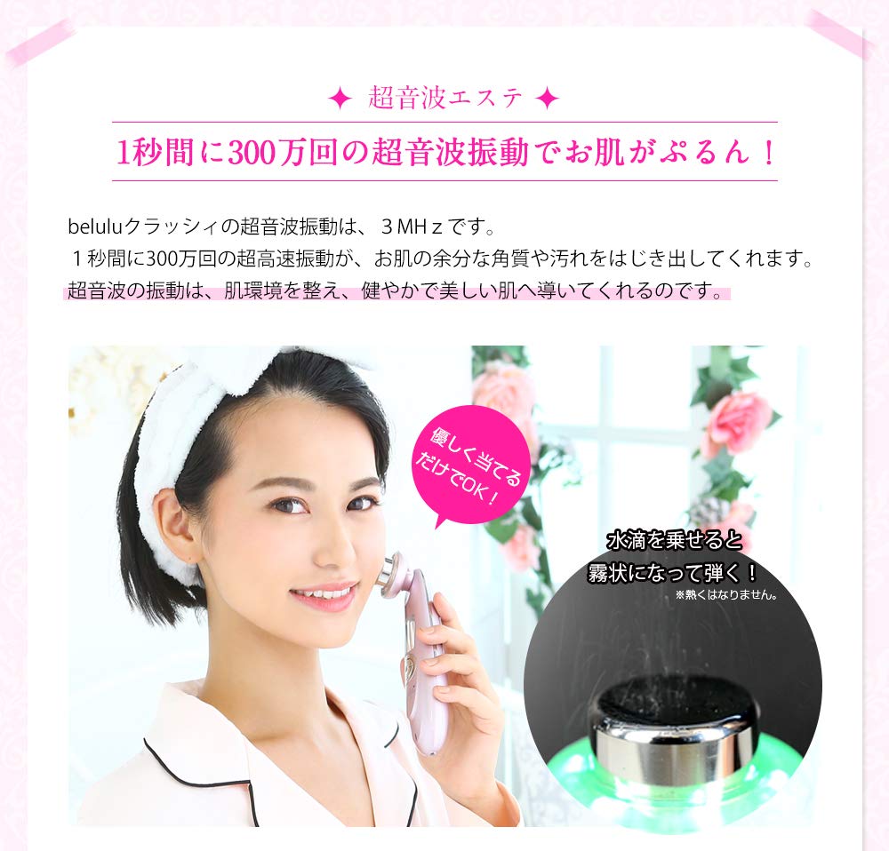 Ultrasonic Facial Beauty Device Belulu Classy Ion Pore Dirt Made In Japan Belulu Classy (Apricot Pink) Introduction/Derivation