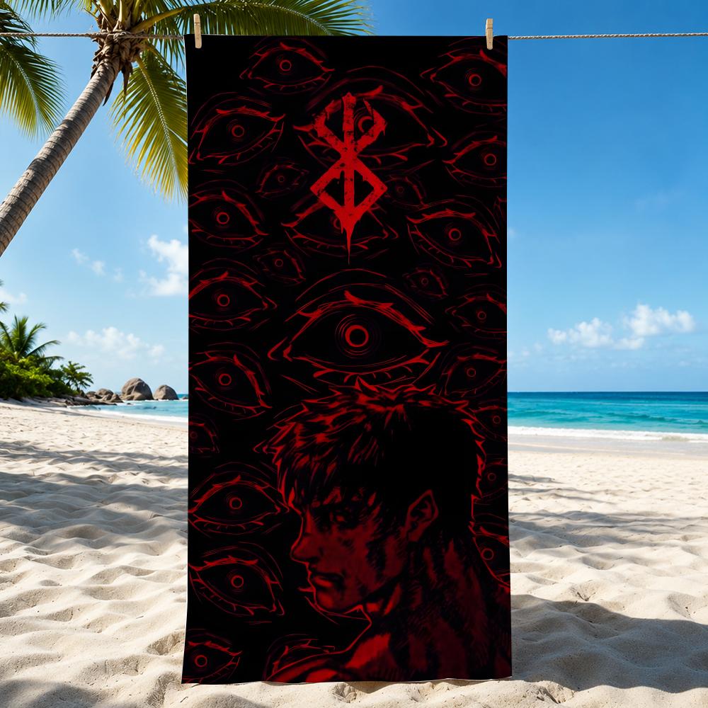 Berserk Japanese Anime Cool Towel Beach Towel Quick Dry Absorbent Bath Towel For Swimming Gym Camping Outdoor Sunbathing