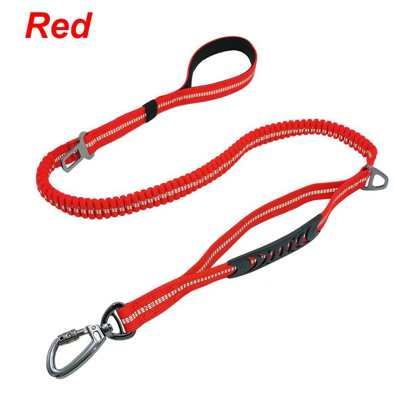 Nylon reflective multi-functional retractable Reflective Shock Absorbing Pet Running Training Large Dog Leash Car safety buckle