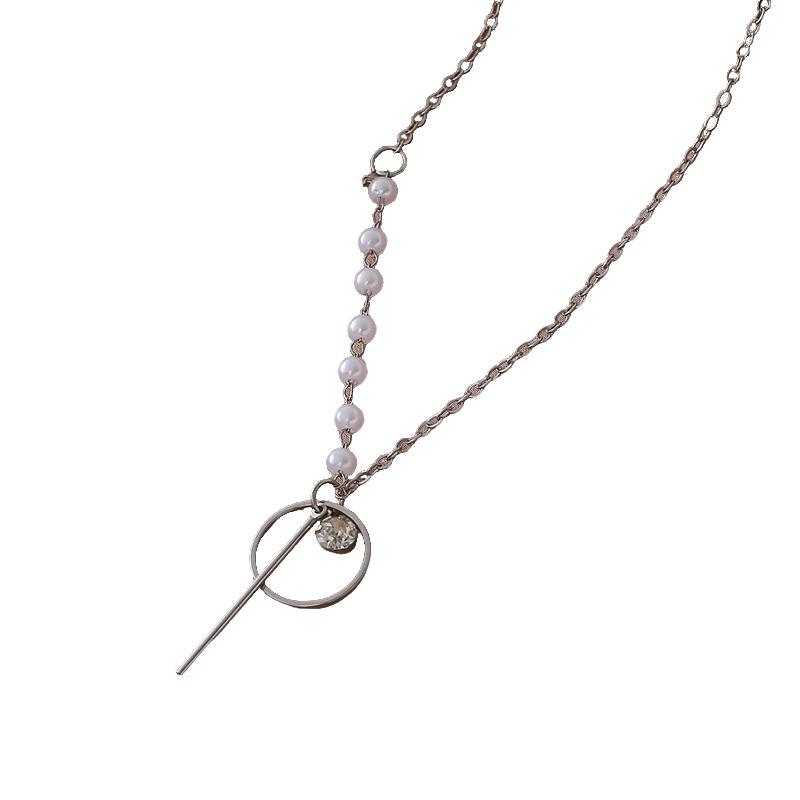 Elegant Luxury Necklace with Imitation Diamond & Pearl - Niche Design for Versatile Style