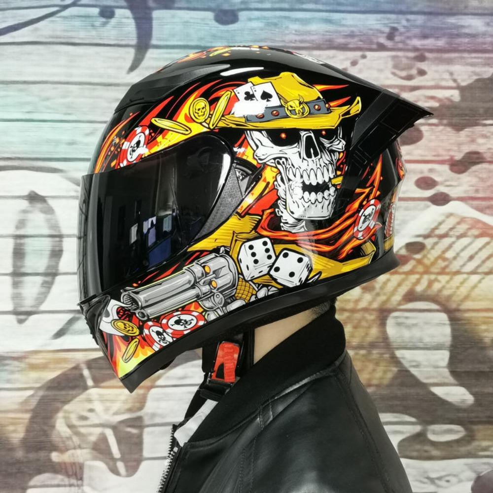 Jiekai Electric Motorcycle Helmet Men's and Women's Full Helmets Double Lenses Full Overlay Street Car Bluetooth Universal In All Seasons