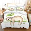 Sloth Duvet Cover Set Arboreal Mammal Sleeping On Branch In Forest Lazy Mood Relaxing Theme Decorative Polyester Bedding Set