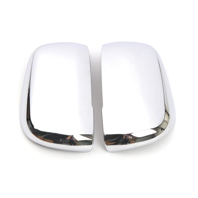 For Mitsubishi Pajero V80-V98 2007- Side Door Mirror Cover Rearview Decor Trim ABS Plastic Car Accessories 2pcs