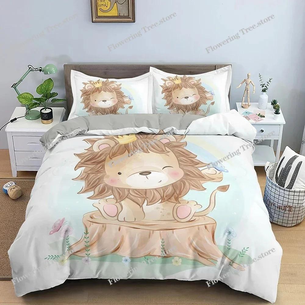 3D Cartoon Pattern DuvetQuilt Cover Cozy Soft Bedding Set for Children Kids Bedroom Decor Bedclothes Queen Twin Single