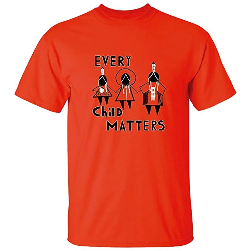 Every Child Matters Casual Printed Round Neck Loose Cotton Short Sleeved Top T-Shirts Unisex