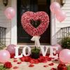 Heart Topiary Outdoor 29.5in Artificial Heart Topiary Plant with Pot and Bow Tie for Wedding Birthday Valentine Day Anniversary