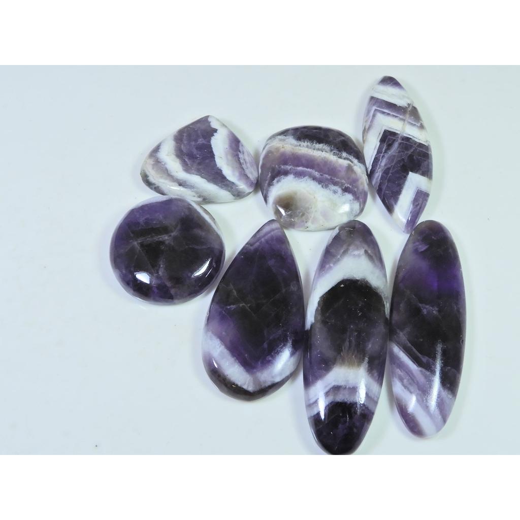 265Cts. Natural Amethyst Lace Agate Mix Cabochon Loose Gemstone 06 Pcs Lot C-799