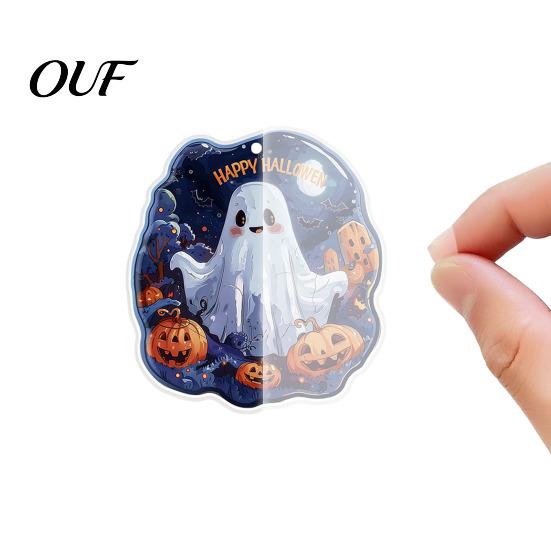 Kids Halloween Party Giveaways Ghost Keychain, Spooky Pumpkin Keyring Pendant, Holiday Themed Supplies Cute Heart Bag Charm for Backpacks, Handbags,