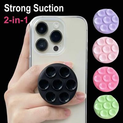 Supporto per Telefono con Ventosa in Silicone Rotondo Impugnatura per Cellulare Stand Accessorio Smartphone