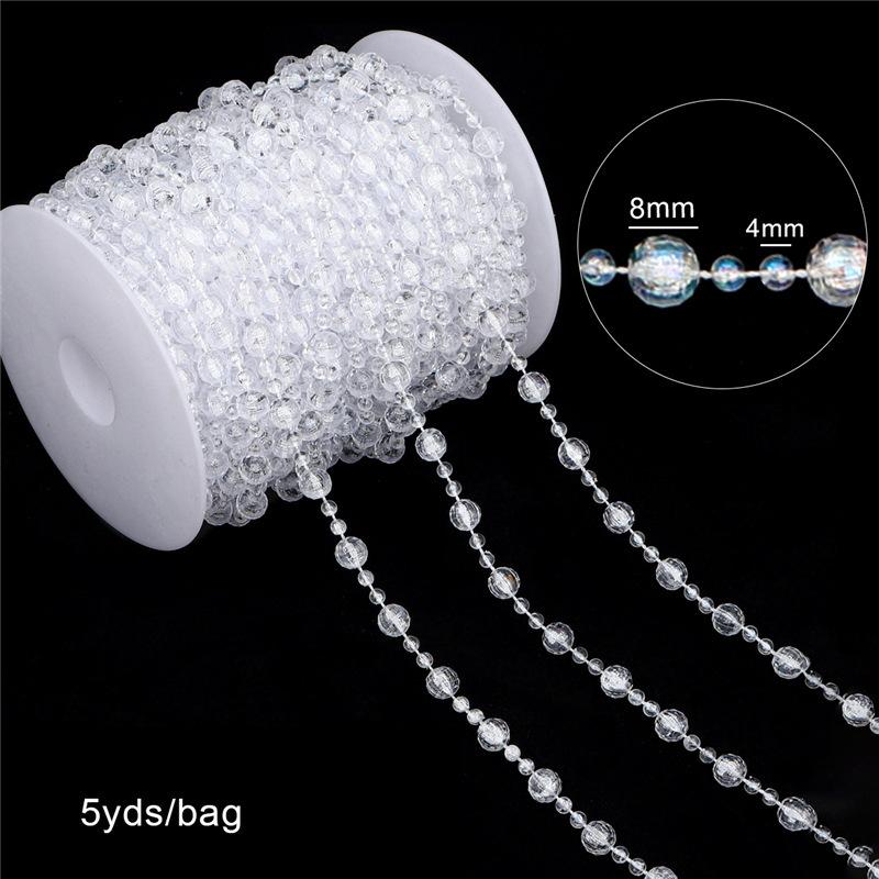 Fishing Line Artificial Pearls Flower Crystal Beads Chain Craft String Sparkling Pearls Strand For Jewelry Making Diy Craft