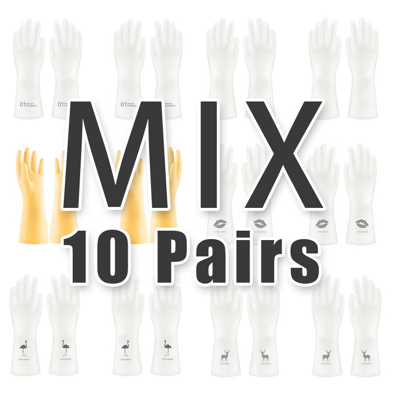 10 Pairs Of Pvc Cleaning Gloves Waterproof Wear-resistant Non-slip Latex Material Housework Laundry Washing Dishes Kitchen