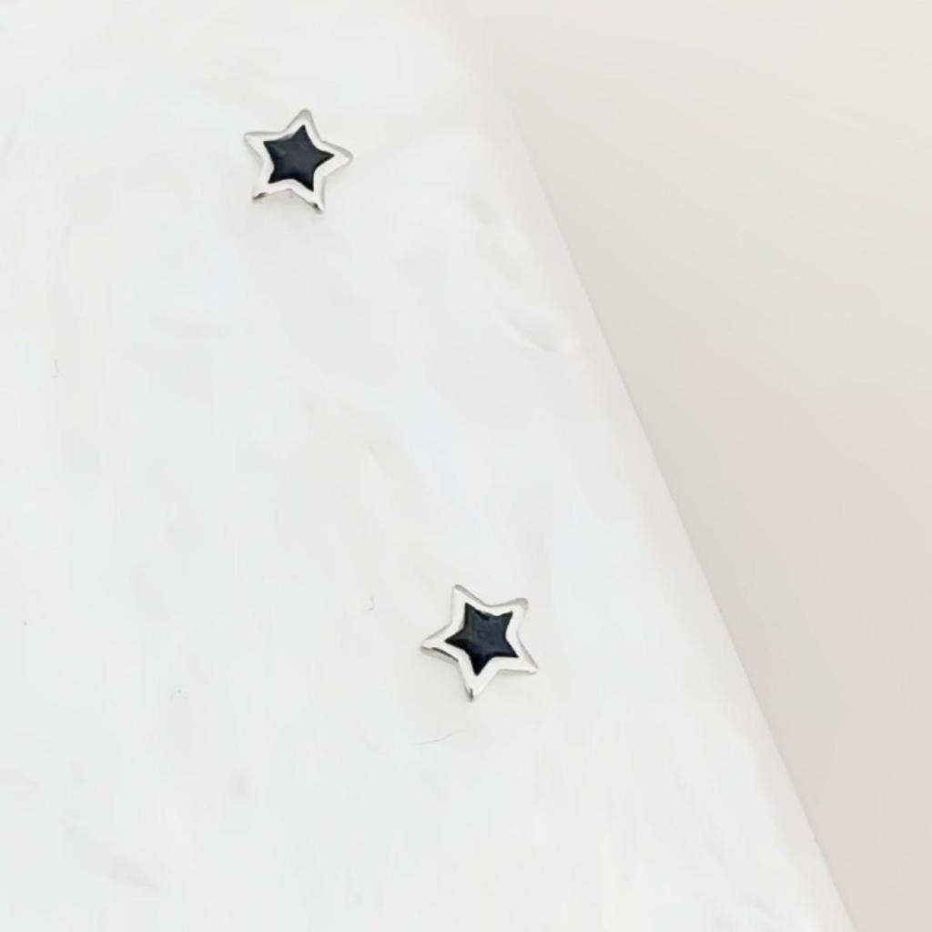 Versatile Black Star Stud Earrings for Women