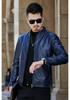 Winter new velvet leather jacket men's casual fashion trendy leather jacket men's thermal stand-up collar jacket men's clothing