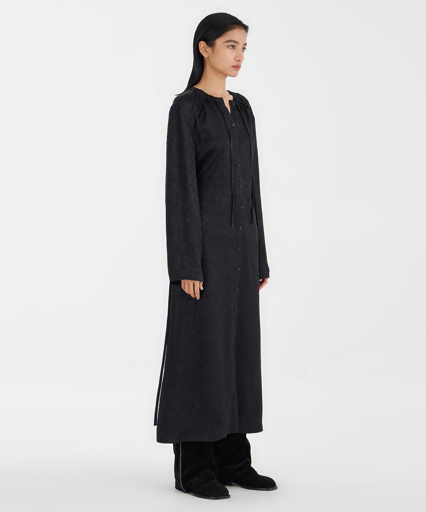 Youth Buttoned Maxi Dress - Black