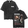 Washed Vintage Michael Jackson Face Graphic Tshirt Men Women Classic Retro Gothic Rock T Shirts Male Hip Hop Oversized Tshirts