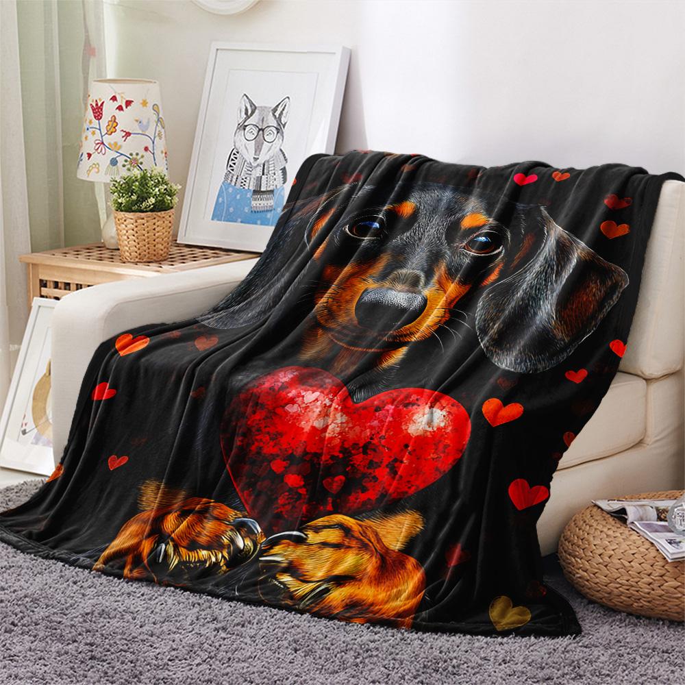 Dog Print Flannel Blanket, High quality Comfortable for All Seasons, Home Decor, Warmth and Comfort, Perfect for Christmas Gifts
