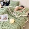LISM Love Heart Knitted Velvet Throw Blanket