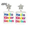 Creative School Season Jewelry 1 Pair Back to Earrings Colorful Acrylic Letter Dangle Campus Atmosphere Accessories Drop First Day of Appreciation
