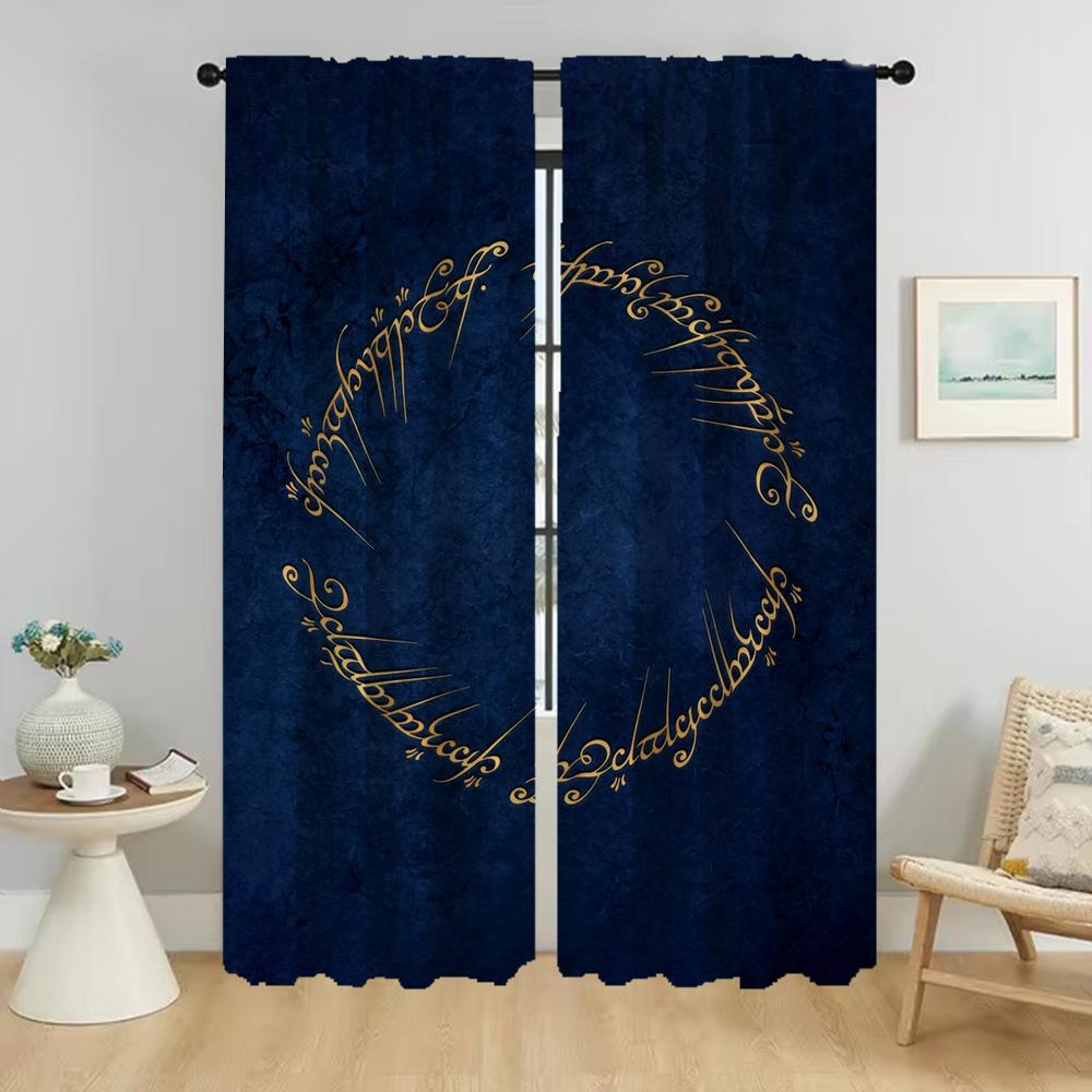 L-Rings Window Curtain for Room 2 Panel Elegant Room Curtains Home Interior Curtains Halloween Decoration Shades Partition Child