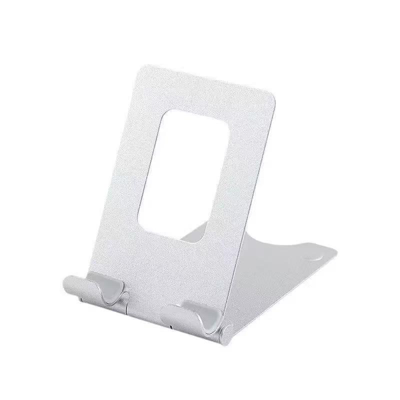 Foldable Aluminum Alloy Mobile Phone Stand Adjustable View Angle Anti Slip Pads For Desktop Watching Office Daily Use