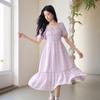 Women's Retro Elegant Square Neck Midi Dress