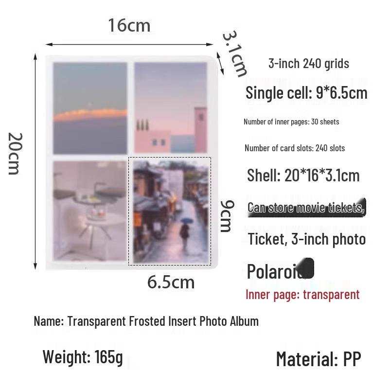3-Inch Polaroid Photo Album for Photos, Postcards, Stickers, Movie Tickets, and Cards.