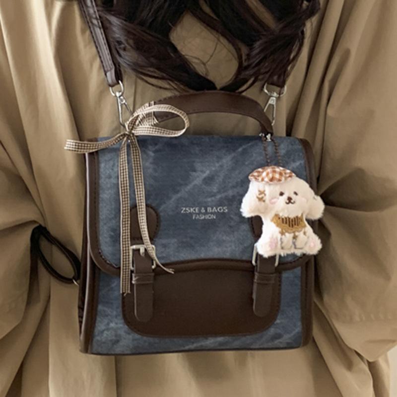 Schoolbag Korean version fashion backpack women's 1011 winter new simple fashion British college trendy with retro backpack