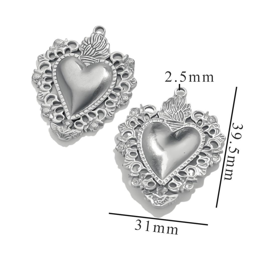 Yori 5PCS Stainless Steel Fashion Sun Love Heart Pendant Bracelet Necklace DIY Accessories Waterproof Wholesale