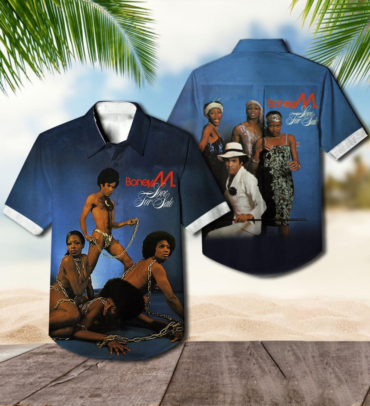 Boney M Love For Sale Album Cover Hawaiian Shirt NI319 S