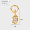 Oval Zircon Charms Colorful Gemstone Pendants for DIY Jewelry  Gold-plated Stainless Steel Charms