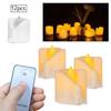 12Pcs Simulation Melting Tea Wax Candle Lamps Remote Control Christmas Party Decoration Electronic