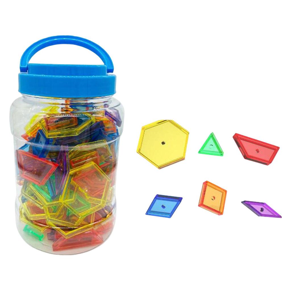 140Pcs Transparent Attribute Blocks Educational Pattern for Games Fractions