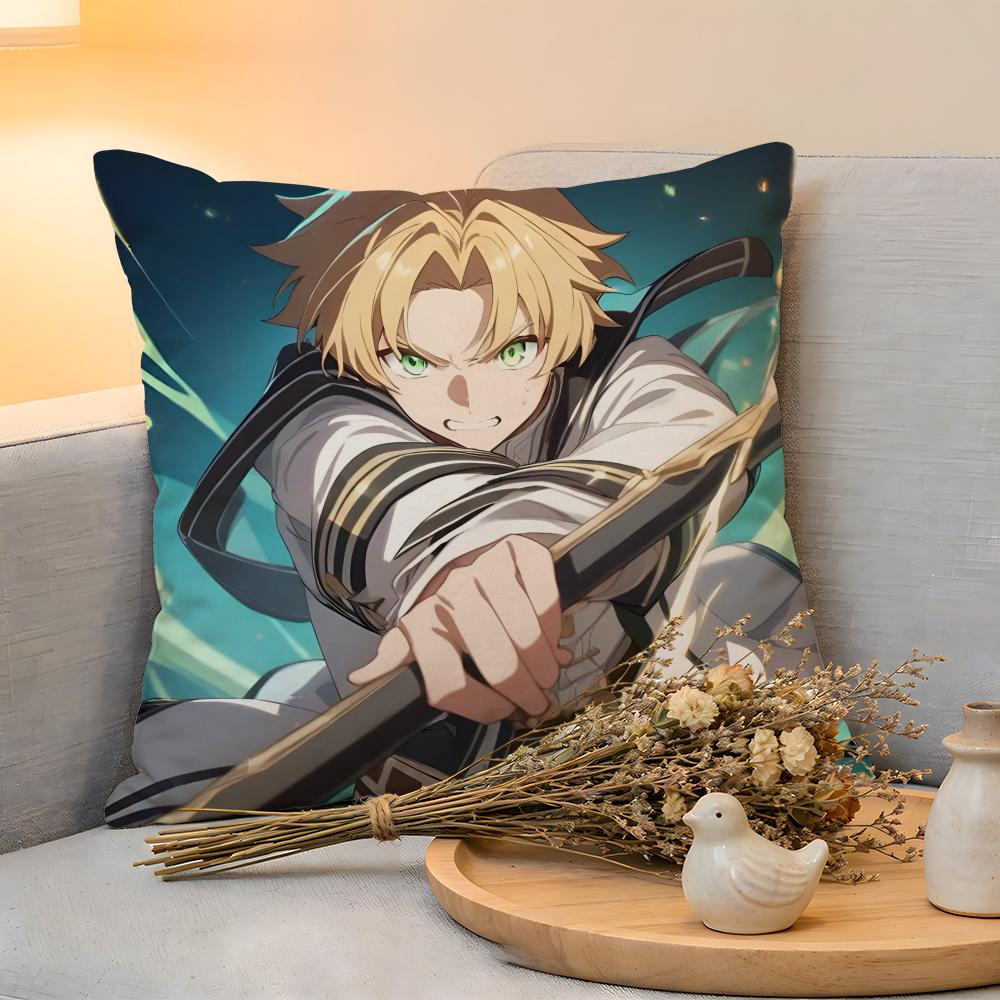 Cushion Cover  Linen  SkinFriendly Soft Decorative Case for Sofa Home Decor Anime MMushoku Tensei Pillow cover