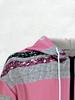 Printed Design Casual Style Pink Gray Black Stripes Glitter Ladies Casual Jacket