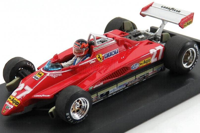 Brumm Scale Ferrari F1 126C2 Gilles Villeneuve Figure 1982 Brazilian Grand Prix BRUMM FERRARI GILLES VILLENEUVE 1/43 Included, [Used]