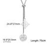 Jeshayuan Witchcraft Pentagram Necklace Women Stainless Steel Tetragrammaton Necklace Long Sweater Box Chain Necklaces Jewelry