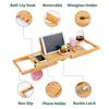 Utoplike Bamboo Bath Tray, Adjustable Bath Tray, Expandable Bath Rack, Portable Wine Holder