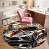 Chevrolet Corvette Print Round Rug, Washable Floor Carpet, For Entryway Dorm Laundry Room Office Study, Home Decor Birthday Christmas Gift