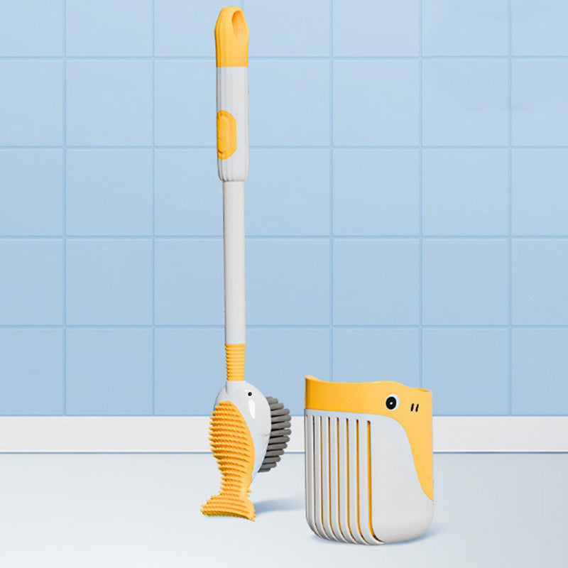 

1PC Spray Whale Liquid Toilet Brush No Dead Angle and Base Suction Cup Silicone Cleaning Set Toilet Brush