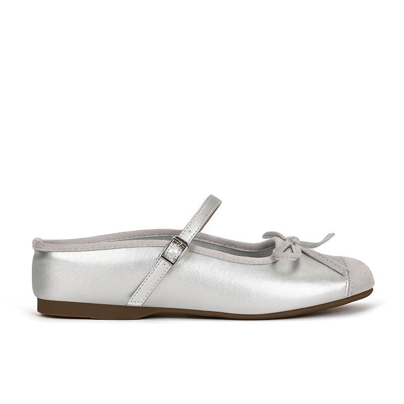 

[sheii Su Yinyin] 4 см маленький мужчина внутренняя высота увеличение бант балетки одиночные туфли женская сумка голова половина перетаскивание верхняя одежда 34