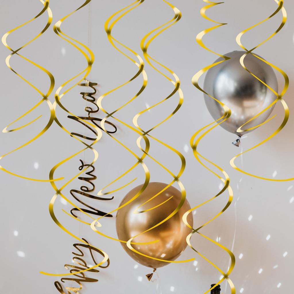30Pcs Spiral Hanging Swirl Decorations Bright PVC Party Ceiling Hanging Decor Wedding Birthday Photo Props Swirl Decorations